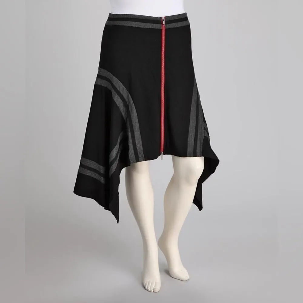 Black Knit Asymmetrical Skirt Size S